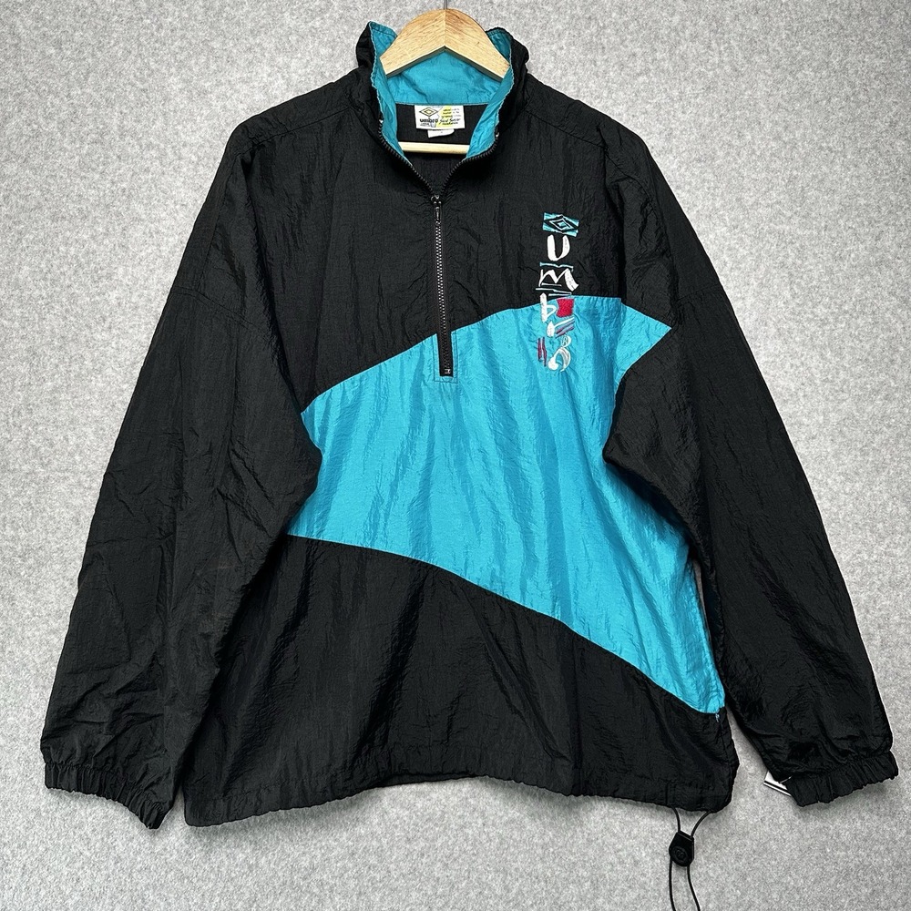 Unisex Vintage 90s Colorblock Umbro Sand Soccer  Windbreaker Jacket Size LG EUC